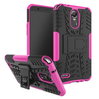 

Fivice LG Stylus 3 2017 Case TPU anti-fall tire pattern back clip bracket phone case