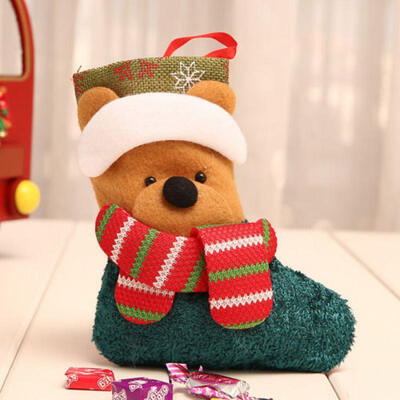 

Christmas Stocking Sock Santa Claus Candy Gift Bag Xmas Tree Hanging Decor NEW