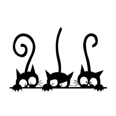 

UpperX Lovely Three Black Cat DIY Wall Stickers Animal Room Decoration personality Wall Decals
