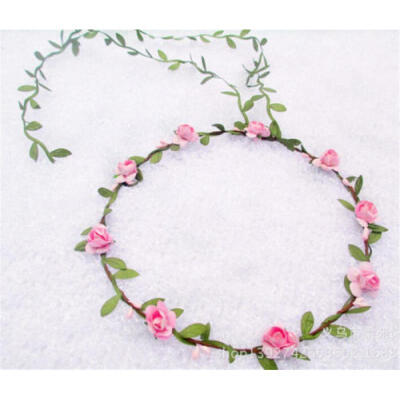 

UK Bridal Headpiece Flower Crown Festival Elastic Headband Boho Rosette Garland