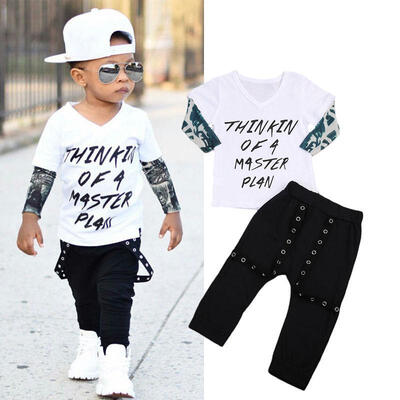 

Newborn Toddler Infant Baby Boy Clothes T-shirt TopsLong Pants 2pcs Outfits Set