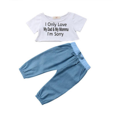 

Toddler Baby Girl Kids Outfits Clothes T-shirt TopsShorts Trousers Pants Set