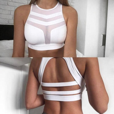 

Women Sport Yoga Bra Workout Tank Tops Stretch Seamless Racerback Fitness Padded