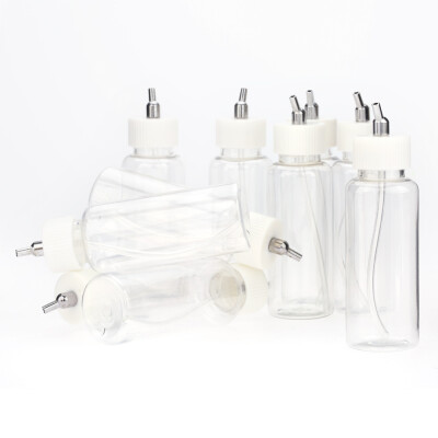 

10PCS 100cc Airbrush Plastic Bottles Pot Lid Adapter Dual-Action Siphon Feed Air Brush Jars Airbrushing Accessories Paint Bottle