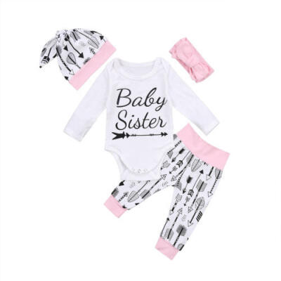 

UK Family Kids Baby Girls Big Little Sister T-shirt RomperPants Outfits Set