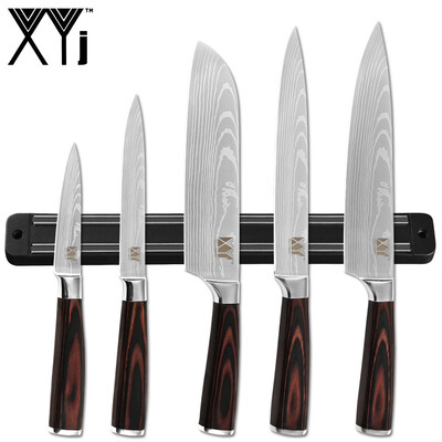 

XYj Magnetic Knife Set Stainless Steel Knife Color Wood Handle Chef Slicing Santoku Utility Paring Knives Cooking Tools