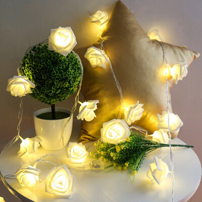 

JIAWEN Fairy Christmas Garland Rose-shape Flower String Light Wedding Party Decoration