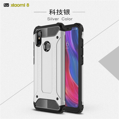 

Fivice Xiaomi MI 8 case Luxury Silicone Diamond Armor PC Hard Shell Phone Case