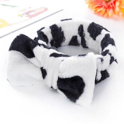 

Beauty Big Bow Dot Striped Soft Shower Hair Band Wrap Headband Bath Spa MakeUp