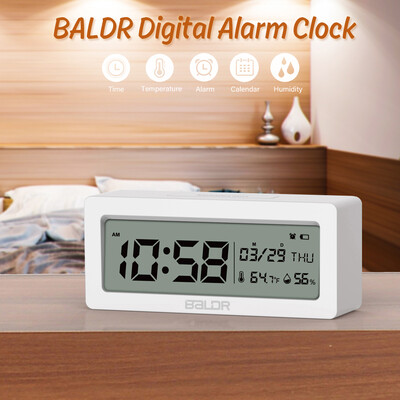 

BALDR Digital Alarm Clock Digital Cooking Timer with Time Date Temperature Display Snooze