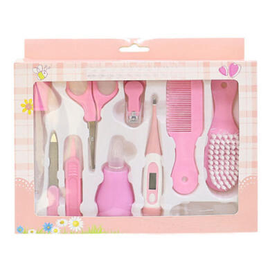 

10pcs Baby Newborn Health Care Set Nail Hair Brush Thermometer Kids Grooming Kit