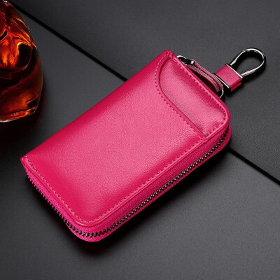 

Car key bag mens waist hanging leather female card bag multi-functional fashion key button