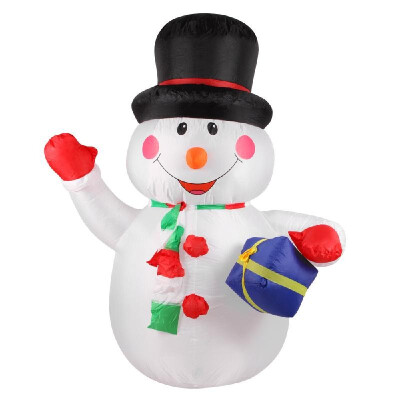 

18m 71inches Tall Inflatable Christmas Snowman Holding Gift Xmas Outdoor Decorations Ornaments AC110-240V