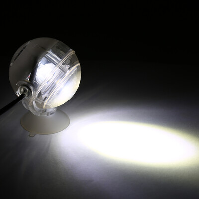 

Aquarium Waterproof LED Spotlight Submersible Light Convex Lens Design with Suction Cup Fish Tank Decorative Light Color Changing