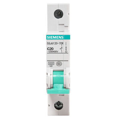 

Сименс (Siemens) 5SJ61207CR стандартный одноступенчатый 20А мини-выключатель 1P бытовой выключатель питания