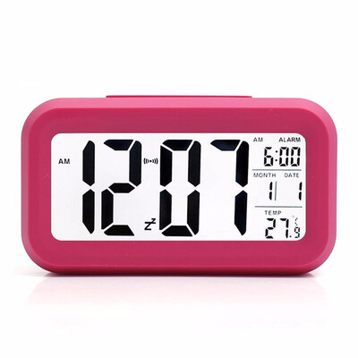 

Outdoor Battery Operated Small Digital Alarm Clock - Snooze Date Temperature&Light Sensor