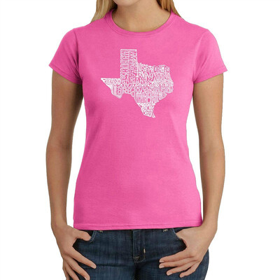 

Womens Word Art T-Shirt - The Great State of Texas- LA Pop Art