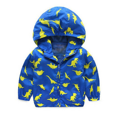 

Kid Boys Children Hooded Waterproof Windbreak Outerwear Rain Coat Jacket Clothes