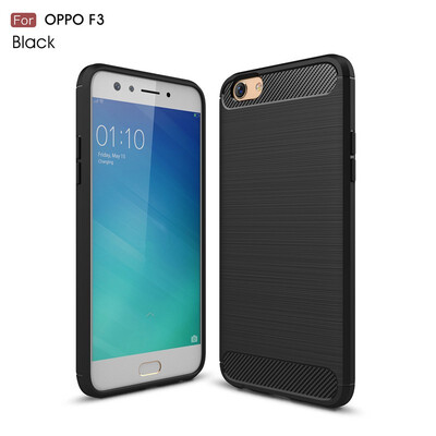 

Fivice OPPO F3A77 case Luxury brushed carbon fiber TPU soft shell