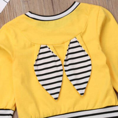 

2Pcs Newborn Baby Girl Boy Clothes Romper Striped Leggings Pants Outfits Set