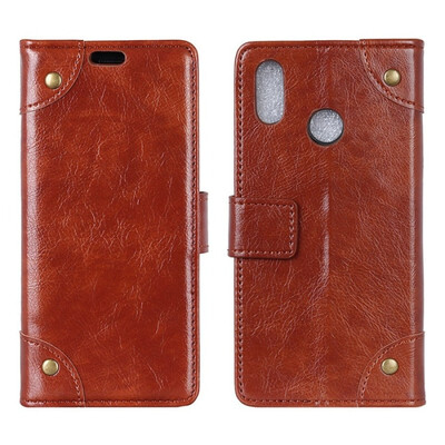 

MOONCASE Millet Mi Mix 2S Copper Buckle Napa Leather Case - Brown