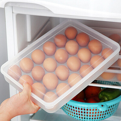 

Le egg storage box plastic refrigerator storage box home egg tray single layer 24 grid