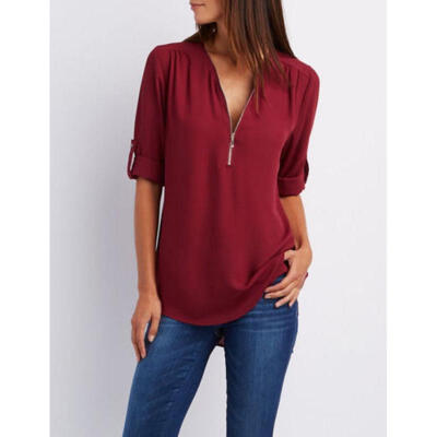 

Fashion Women Casual Tops T-Shirt Ladies Summer Loose Top Long Sleeve Blouse