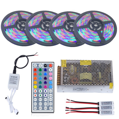 

1SET YWXLight 20M 3528 RGB Waterproof LED Strip DC 12V 44 Keys RGB Controller 10A Power Supply AC 110 - 220V