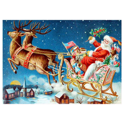 

UpperX 5D Diy Diamond Painting Cross Stitch Christmas Santa Claus 5D Diamond Mosaic Decor Diamond Embroidery