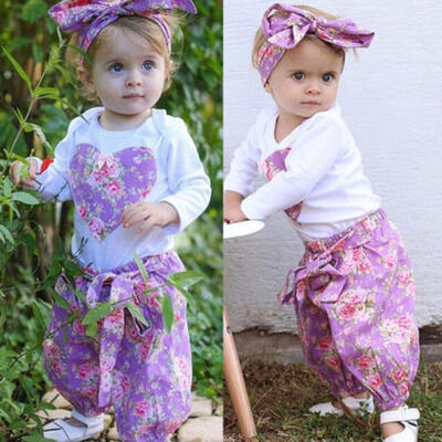 

AU Newborn Baby Girl Floral Clothes Jumpsuit Romper Bodysuit Pants Outfit Set q