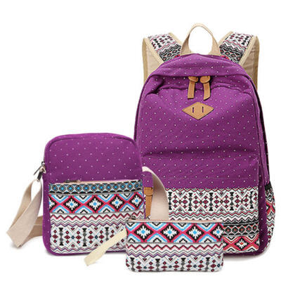 

3 x Fashion Women Girls Travel Canvas Rucksack Backpack Tote School Shoulder Bag