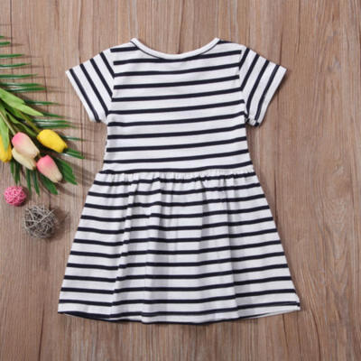 

UK Toddler Baby Girls Princess Party Wedding Dresses Striped Tutu Skirt Age 1-6Y