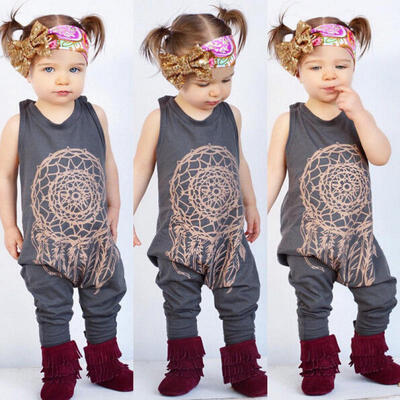 

UKStock Kid Baby Girl Clothes Sleeveless Bodysuit Romper Jumpsuit Outfit Sunsuit