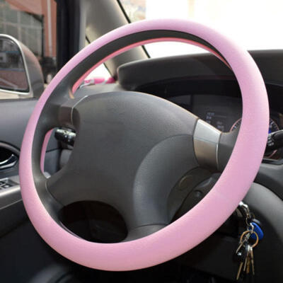 

US Stock Car Leather Texture Soft Silicone Steering Wheel Cover 36-40cm 9 Colors