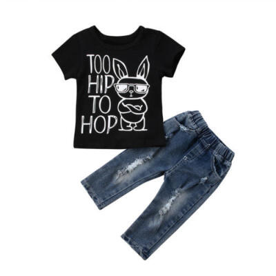 

Cool Toddler Kids Baby Girls Clothes Outfits T-shirt TopsDenim Jeans Pants Set