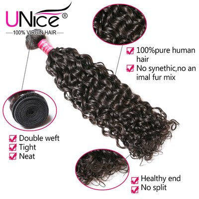 

UNice Hair 8A Peruvian Water Wave Virgin Human Hair Wavy 300g Free USPS