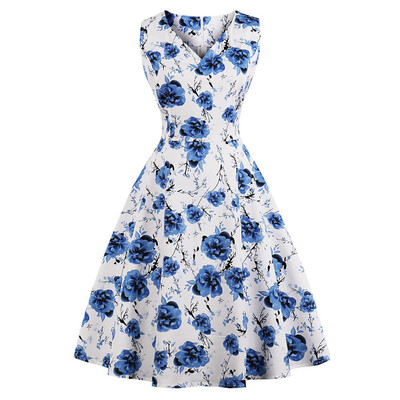 

Vintage Floral Printed Party Skater Dress