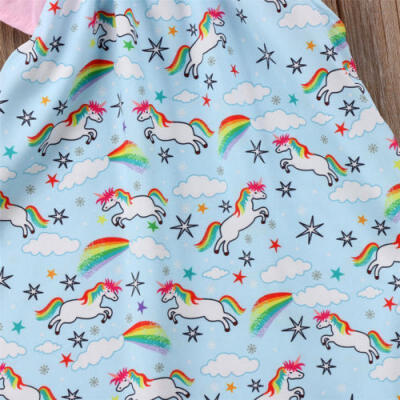 

AU Cute Kid Baby Girls Unicorn Print Party Pageant Casual Dress Sundress Clothes