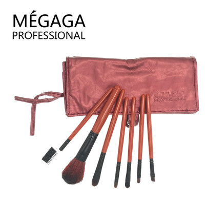 

MEGAGA Professional Tools Multi-Function Portable Makeup Brush Sets 7pcs red