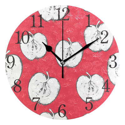 

Wall Clock Arabic Numerals Design Sketch Of Apple Round