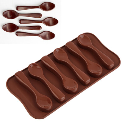 

6 Slots Spoon Silicone Cake Decor Mould Cookies Chocolate Mold Party