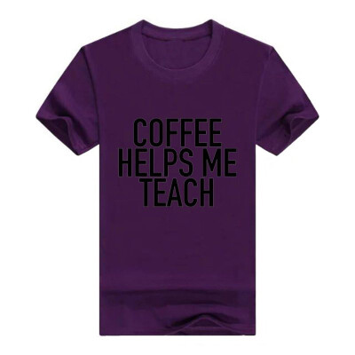 

Coffee Helps Me Teach - Funny Teaching Men Cotton T-Shirt