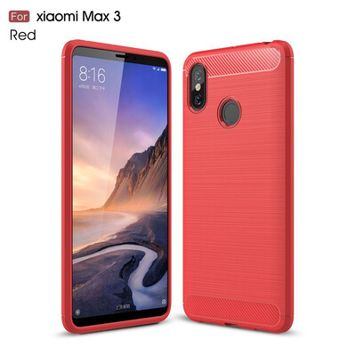

Fivice Xiaomi Mi Max 3 case Luxury brushed carbon fiber TPU soft shell