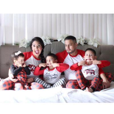 

US STOCK Family Matching Christmas Pajamas Set Women Baby Sleepwear Nightwear