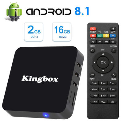 

kingbox Android TV Box 81 2018 Newest K2 Android Box with 2GB Ram 16GB ROM Quad-Core Support WiFi3D4KH265 Smart TV Box