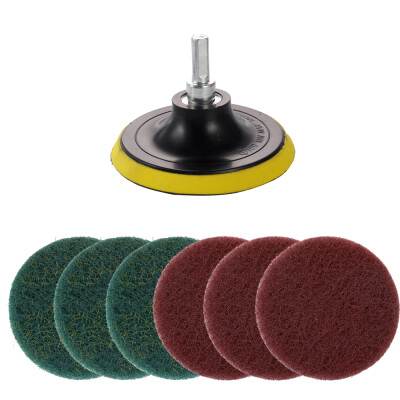 

Electric Drill Self-adhesive Disc 10MM Shaft Scouring Pad Fiber Wheel Cleaning Tool