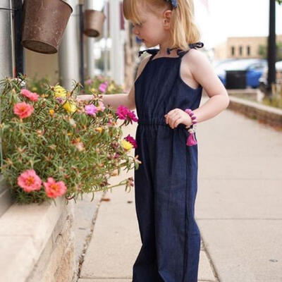 

Newborn Baby Girls Denim Strap Romper Bodysuit Jumpsuit Outfits Set Clothes 1-7T