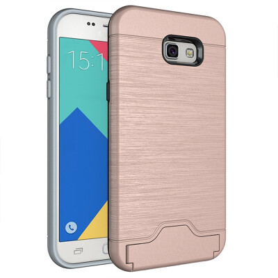 

Fivice Samsung A7 2017 Case TPU all-inclusive anti-drop brushed card with bracket mobile phone case