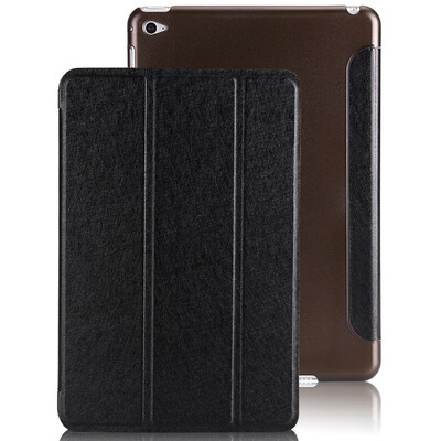 

KOOLIFE Apple iPad MINI4 Чехол с шелковой подушечкой для сидений Wake Up / Sandue Leather Case / Кронштейн для iPad iPad mini4 7.9 дюймов - черный