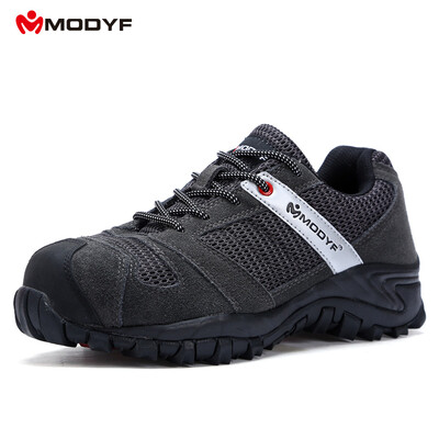 

MODYF labor insurance shoes male breathable function work shoes anti-smashing anti-piercing steel toe cap work shoes steel bottom fashion wear-resistant functional safety shoes dark gray mesh 40